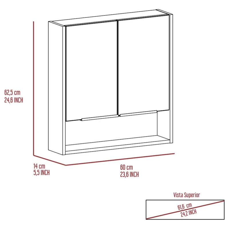 FM FURNITURE Ozark 24" Medicine Cabinet With Mirror, Black Wengue 11 FM FURNITURE Ozark 24" Medicine Cabinet With Mirror, Black Wengue - Image 9