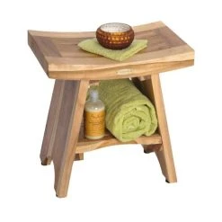 EcoDecors EarthyTeak Serenity Eastern Style Shower Bench, 18", With Shelf 9 EcoDecors EarthyTeak Serenity Eastern Style Shower Bench, 18", With Shelf -Laural Home Shop 1bc11e2308112c23 8248 w800 h800 b1 p0