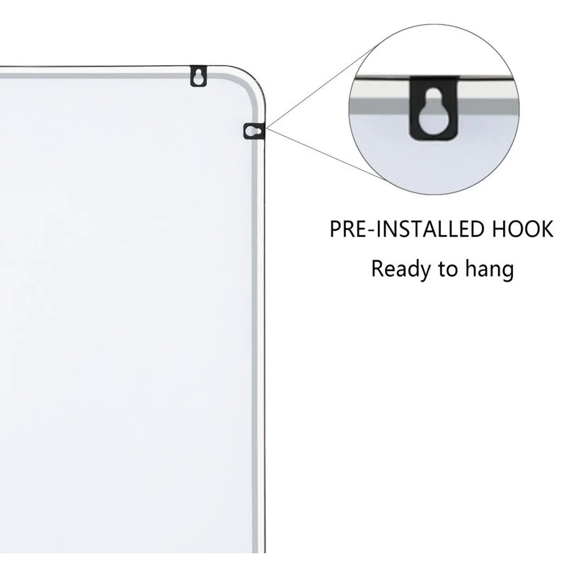 LEDEL Modern Rounded Rectangular Metal Framed Bathroom Vanity Mirror, 24"x40" 10 LEDEL Modern Rounded Rectangular Metal Framed Bathroom Vanity Mirror, 24"x40" - Image 8