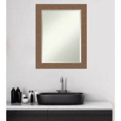 Amanti Art Alta Medium Brown Beveled Bathroom Wall Mirror - 22.5 X 28.5 In. -Laural Home Shop 1cd12a220ec6db38 6176 w800 h800 b0 p0