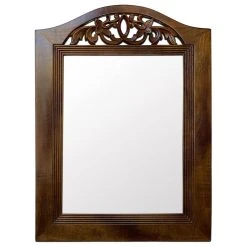 DecorShore ™ Handcrafted Solid Framed Wooden Mirror Carved And Real Wood Mirror, Arch Shape
