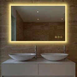 Blossom Kitchen & Bath Supply Fogless, Dimmable, Color Temperature Adjustable LED Mirror, 48x36 -Laural Home Shop 1d811ba901203343 9655 w800 h800 b0 p0