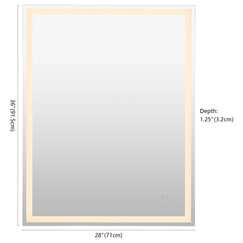 JONATHAN Y Pax Anti-Fog Front/Back-lit Bathroom Vanity Mirror, Touch Control, Height: 36" 7 JONATHAN Y Pax Anti-Fog Front/Back-lit Bathroom Vanity Mirror, Touch Control, Height: 36" - Image 5