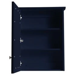 Wellfor Bathroom Solid Wood Medicine Cabinet With Silver Coated Mirror, 24"x30", Navy Blue -Laural Home Shop 1e41287203510b17 6929 w800 h800 b1 p0