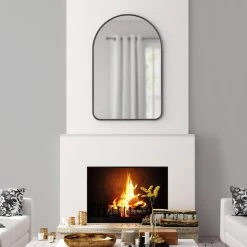 Uniek Caskill Framed Arch Wall Mirror, Black 24x36 -Laural Home Shop 1ea163eb005102e4 7777 w800 h800 b0 p0