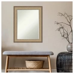 Amanti Art Elegant Brushed Bronze Petite Bevel Bathroom Wall Mirror 22.75 X 28.75 In. -Laural Home Shop 1ee122e403b790f6 7786 w800 h800 b1 p0