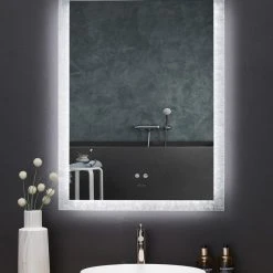 Ancerre Designs Frysta LED Frameless Mirror, 24"