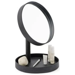 Coppice Oak Magnifying Vanity Mirror With Storage Tray | Wireworks Look, Dark Oak 12 Coppice Oak Magnifying Vanity Mirror With Storage Tray | Wireworks Look, Dark Oak -Laural Home Shop 1f319321022b6b92 1760 w800 h800 b1 p0