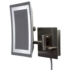 American Imaginations American Imagination 17.44"W Magnifying Mirror, Brushed Nickel -Laural Home Shop 1f5106bd01f12c6f 4281 w800 h800 b1 p0