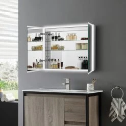 OVE Decors Neva 30" Aluminum Medicine Cabinet -Laural Home Shop 1f5155ec0efe45af 0968 w800 h800 b0 p0