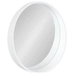 Uniek Wheeler Round Framed Wall Mirror, White 24 Diameter