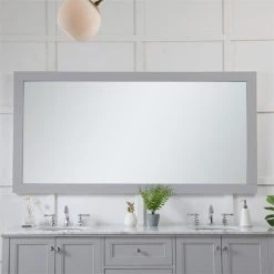 Elegant Furniture & Lighting Elegant Decor Aqua 36" X 72" Wood Frame Bathroom Mirror In Gray -Laural Home Shop 1fd1d24c0204bf02 4836 w800 h800 b0 p0