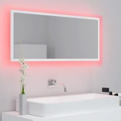 Vida XL International B.V. VidaXL LED Bathroom Mirror White Acrylic Home Washroom Storage Unit Furniture -Laural Home Shop 2021248201ea722f 5602 w800 h800 b0 p0
