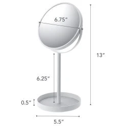 Yamazaki Home Vanity Mirror, Steel, White -Laural Home Shop 20417da7025ad6eb 9384 w800 h800 b1 p0