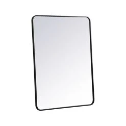 Elegant Furniture & Lighting Elegant Decor Evermore 30x40" Soft Corner Metal Rectangular Mirror In Black -Laural Home Shop 20e13a3a036a2f72 4456 w800 h800 b1 p0