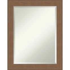 Amanti Art Alta Medium Brown Beveled Bathroom Wall Mirror - 22.5 X 28.5 In.