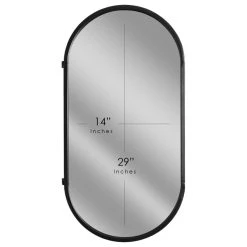 Head West, Inc. Black Metal Framed Oval Vanity Wall Mirror With Shelves - 15" X 30" 12 Head West, Inc. Black Metal Framed Oval Vanity Wall Mirror With Shelves - 15" X 30" -Laural Home Shop 21a1ed5d029e0da1 1688 w800 h800 b1 p0
