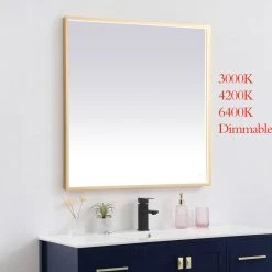 Elegant Furniture & Lighting Modern Brass Led Mirror -Laural Home Shop 22012070028352c3 7541 w800 h800 b0 p0