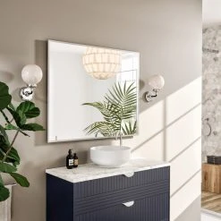 Eviva LLC Eviva Sax Metal Frame Wall Mirror, Brushed Chrome, 36" -Laural Home Shop 220172560304fa9f 1035 w800 h800 b0 p0