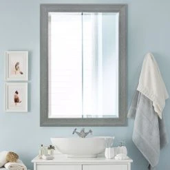 Head West, Inc. Head West 29.5 X 41.5 Gray Beveled Mirror -Laural Home Shop 2201dd0a0f3ff5d1 0946 w800 h800 b0 p0
