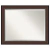 Amanti Art Harvard Walnut Beveled Bathroom Wall Mirror - 32.5 X 26.5 In.