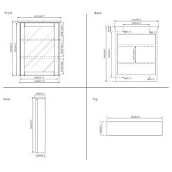 Wellfor Bathroom Solid Wood Medicine Cabinet With Silver Coated Mirror, 24"x30", Titainum Grey -Laural Home Shop 228193c203510a9e 6961 w800 h800 b1 p0