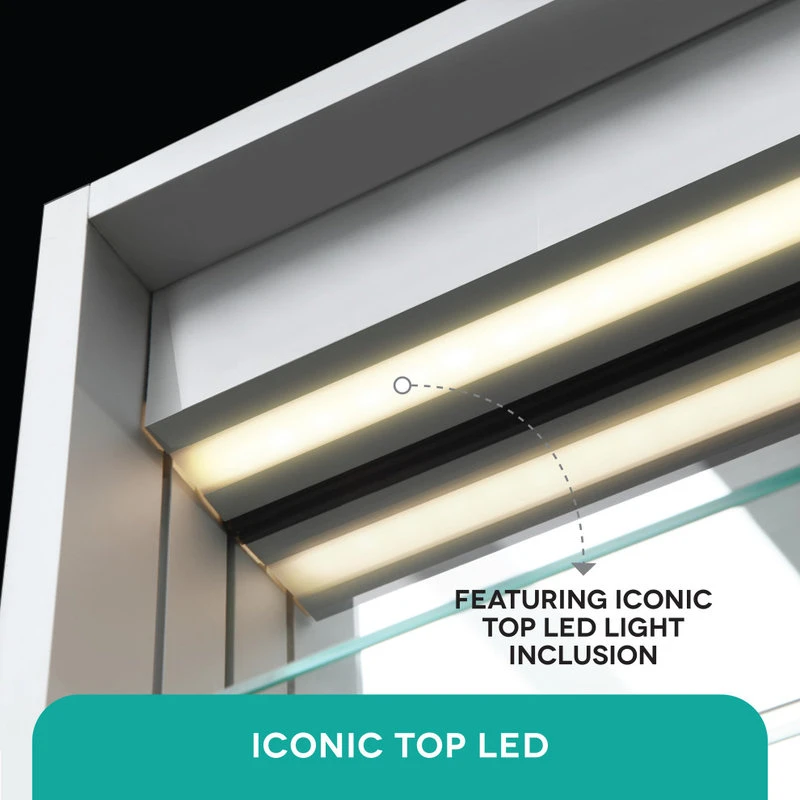 Fine Fixtures LED Recessed/Surface Mount Medicine Cabinet, Aluminum, 24"x36", Right Hand Door 9 Fine Fixtures LED Recessed/Surface Mount Medicine Cabinet, Aluminum, 24"x36", Right Hand Door - Image 7