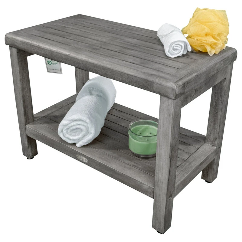 DecoTeak CoastalVogue Eleganto 24" Wide ShowerBench GR115, Gray 10 DecoTeak CoastalVogue Eleganto 24" Wide ShowerBench GR115, Gray - Image 8