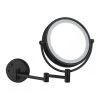 Nameeks Matte Black Double Face LED 7x Magnifying Mirror, Hardwired