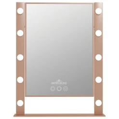 Impressions Vanity Company CINEMATIQUE Tri-Tone Led Makeup Mirror, Rose Gold