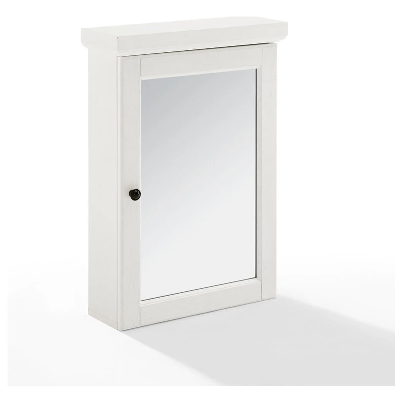 Crosley Seaside Mirrored Wall Cabinet Distressed White 5 Crosley Seaside Mirrored Wall Cabinet Distressed White - Image 3