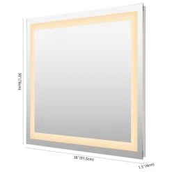 JONATHAN Y Remy Anti-Fog Front/Back-lit Bathroom Vanity Mirror, Touch Control, Height: 36" -Laural Home Shop 2421c893037ba43e 8724 w800 h800 b1 p0