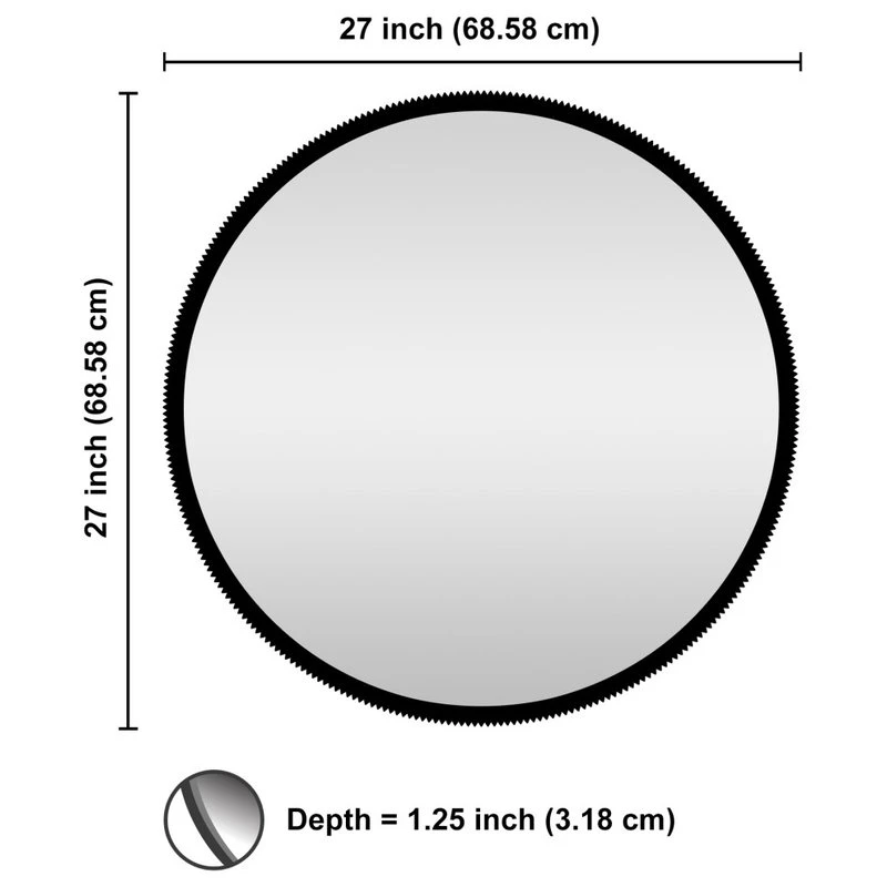 Madeleine Home Inc. Wessex Modern Mirror With Designer Frame, Black, 27" 9 Madeleine Home Inc. Wessex Modern Mirror With Designer Frame, Black, 27" - Image 7