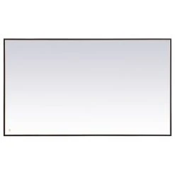 Elegant Furniture & Lighting Elegant Decor Pier 42x72" Modern Aluminum LED Mirror In Black