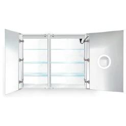 Krugg Reflections 42"x36" LED Medicine Cabinet, Dimmer/Defog, Makeup Mirror, And USB, Right Light -Laural Home Shop 25510f310c520f05 8590 w800 h800 b1 p0