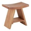 Nordic Style Natural Teak Stool With Curved Seat And Shelf 1 Nordic Style Natural Teak Stool With Curved Seat And Shelf -Laural Home Shop 25c13d0300fb1f42 4242 w800 h800 b1 p0