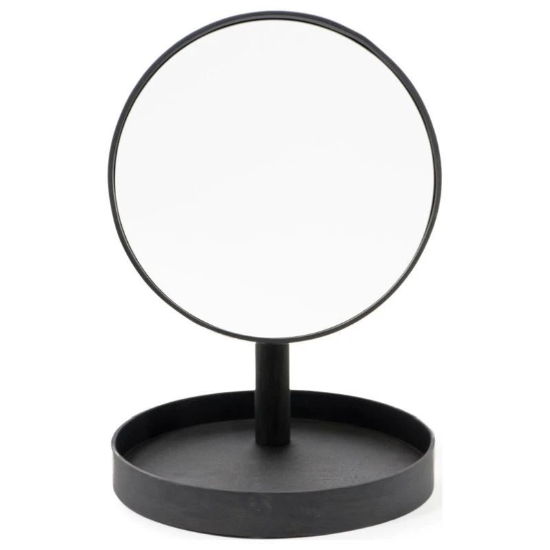 Coppice Oak Magnifying Vanity Mirror With Storage Tray | Wireworks Look, Dark Oak 3 Coppice Oak Magnifying Vanity Mirror With Storage Tray | Wireworks Look, Dark Oak