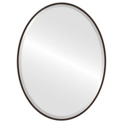 OVALCREST By The Oval And Round Mirror Store Medina Framed Oval Mirror, Black Walnut, 19"x25"