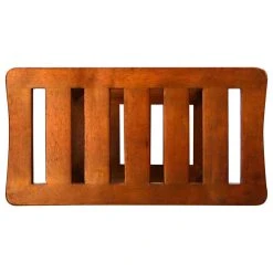 Oceanstar Design Solid Wood Spa Shower Bench With Storage Shelf, Teak Color Finish -Laural Home Shop 273196ce0a70e962 4903 w800 h800 b1 p0