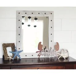 My Barnwood Frames Bunkhouse Style Reclaimed Wood With Whitewash Finish And Tacks, 18"x22" -Laural Home Shop 2771dfda0dcb1151 8060 w800 h800 b0 p0