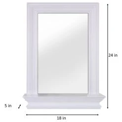 Elegant Home Fashions Wooden Bathroom Wall Mirror W/ Storage Shelf -Laural Home Shop 27d1cc4e0125ec4c 0126 w800 h800 b1 p0