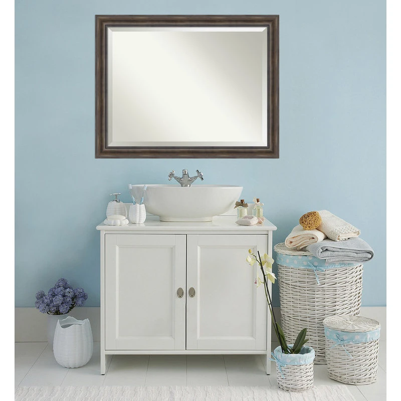 Amanti Art Rustic Pine Beveled Wood Bathroom Wall Mirror - 45.5 X 35.5 In. 7 Amanti Art Rustic Pine Beveled Wood Bathroom Wall Mirror - 45.5 X 35.5 In. - Image 5
