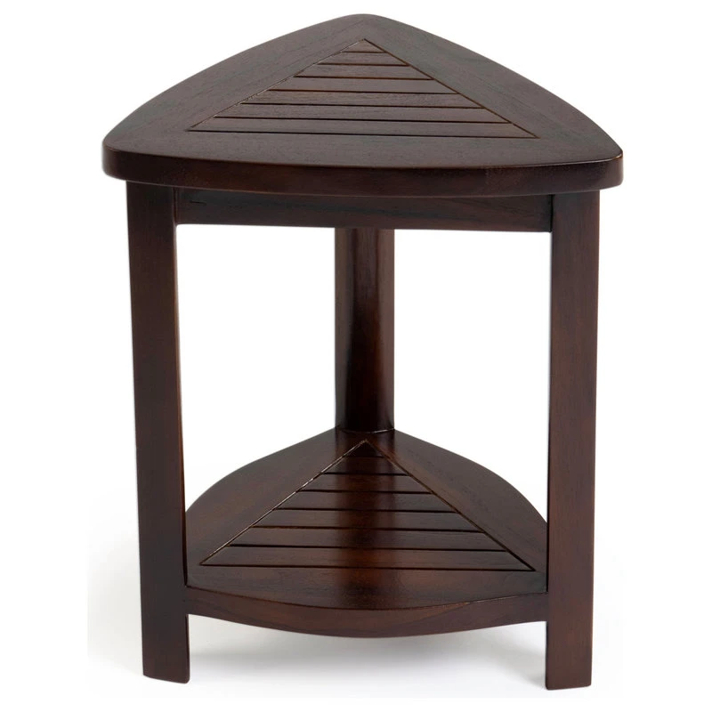 ALATEAK Ala Teak Wood Bath Spa Shower Stool Corner Table Bench Stool Fully Assembled 4 ALATEAK Ala Teak Wood Bath Spa Shower Stool Corner Table Bench Stool Fully Assembled - Image 2