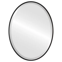 OVALCREST By The Oval And Round Mirror Store Medina Framed Oval Mirror, Matte Black, 19"x25"