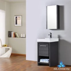 Blossom Kitchen & Bath Supply Milan 20", Silver Grey, Medicine Cabinet -Laural Home Shop 28911f880c7ea2f2 8387 w800 h800 b0 p0