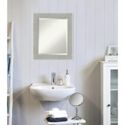 Amanti Art Glam Linen Grey Beveled Bathroom Wall Mirror - 21 X 25 In. 10 Amanti Art Glam Linen Grey Beveled Bathroom Wall Mirror - 21 X 25 In. -Laural Home Shop 28a15d540ec6c3f6 5325 w800 h800 b0 p0