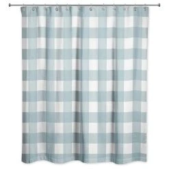 DDCG Sea Glass Buffalo Check 71x74 Shower Curtain