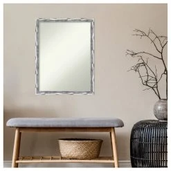 Amanti Art Scratched Wave Chrome Non-Beveled Bathroom Wall Mirror - 20 X 26 In. 16 Amanti Art Scratched Wave Chrome Non-Beveled Bathroom Wall Mirror - 20 X 26 In. -Laural Home Shop 28b1506102bdde01 6144 w800 h800 b1 p0