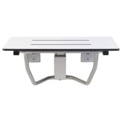 Grab Bar Specialists Rectangular Folding Shower Seat, Phenolic, White, 24 Inch, Wall Mount