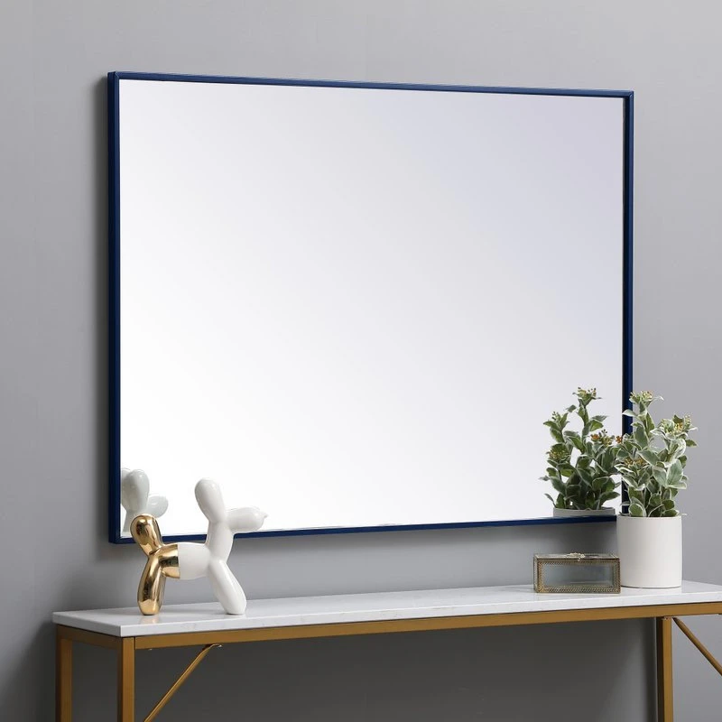Elegant Furniture & Lighting Home Living Metal Frame Rectangle Mirror 30", Blue 5 Elegant Furniture & Lighting Home Living Metal Frame Rectangle Mirror 30", Blue - Image 3